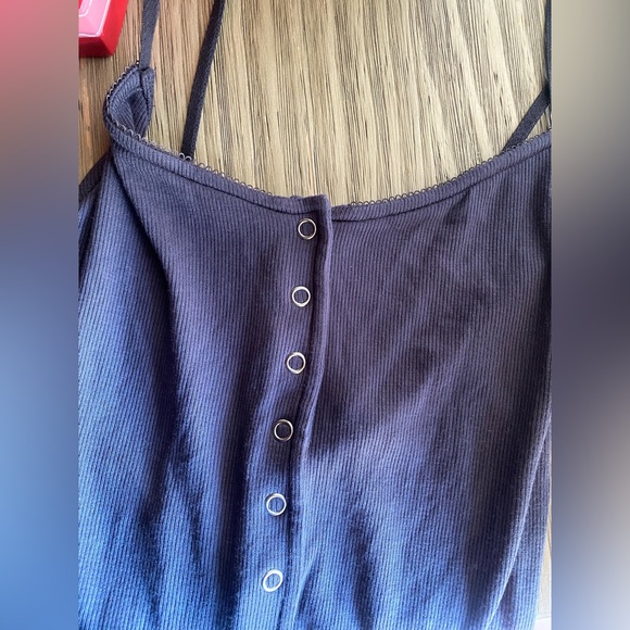 Anthropologie Ribbed Wide Leg Jumpsuit Dark Gray Sz Small NWT - Picture 6 of 10